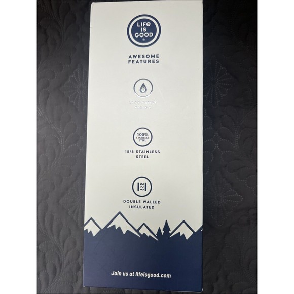 NIB Life Is Good 25 OZ Stainless Steel Tumbler Snow & Affirmation Stickers Gift - Picture 5 of 7